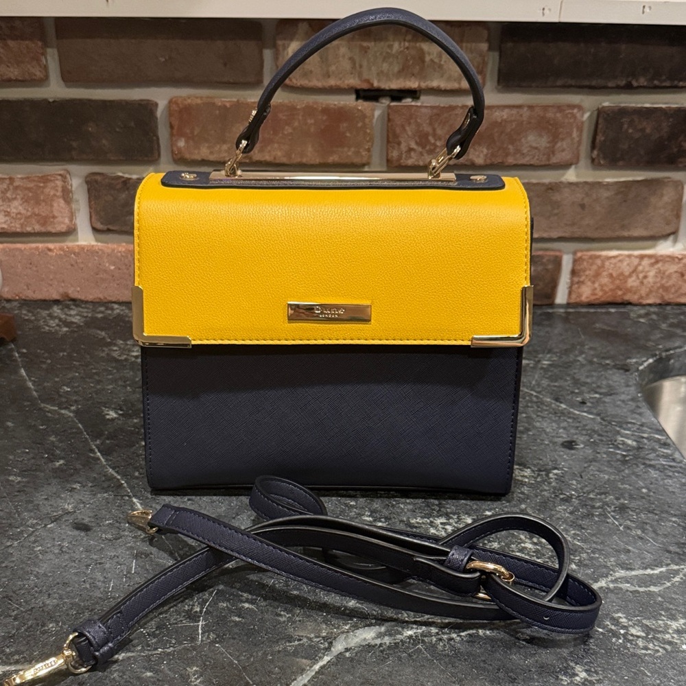 Navy, Mustard, and Biege Dune Purse